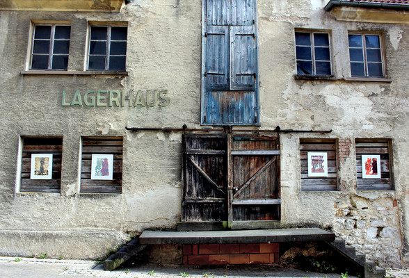 HAP Grieshaber,"Totentanz" am Lagerhaus in der Kasernengasse